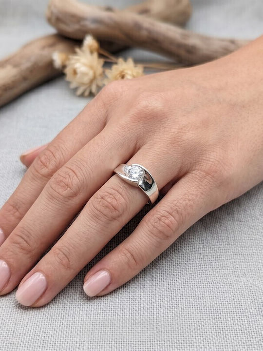 Grekas Damenring mit Zirkon aus Silber Grekas Damenring mit Zirkon aus Silber