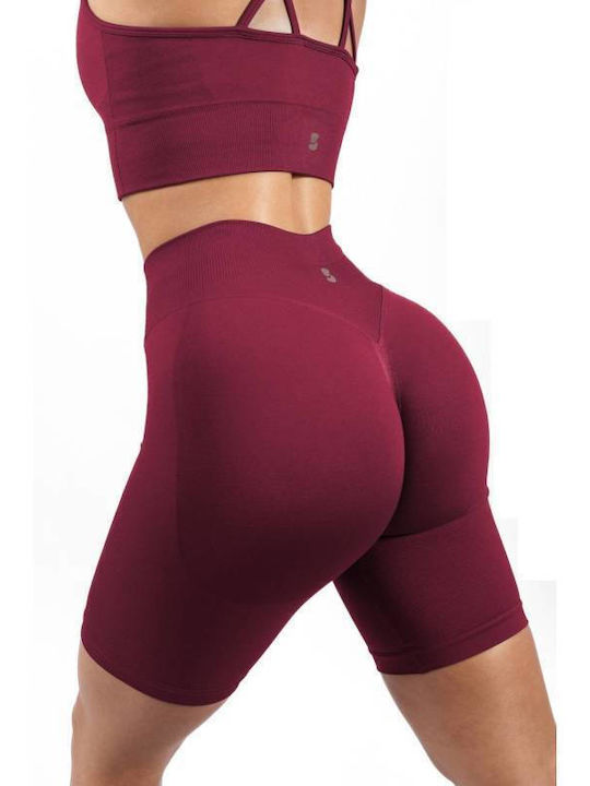Training Women's Leggings High Waist & Push Up Burgundy Maroon