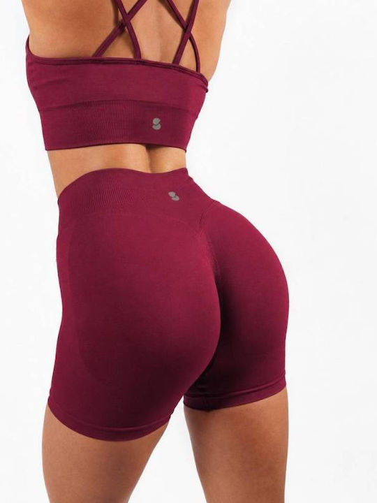 Training Women's Leggings High Waist & Push Up Burgundy Maroon