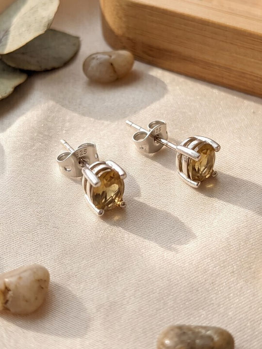 Grekas Silver Stud Earrings with Stones Grekas Silver Stud Earrings with Stones