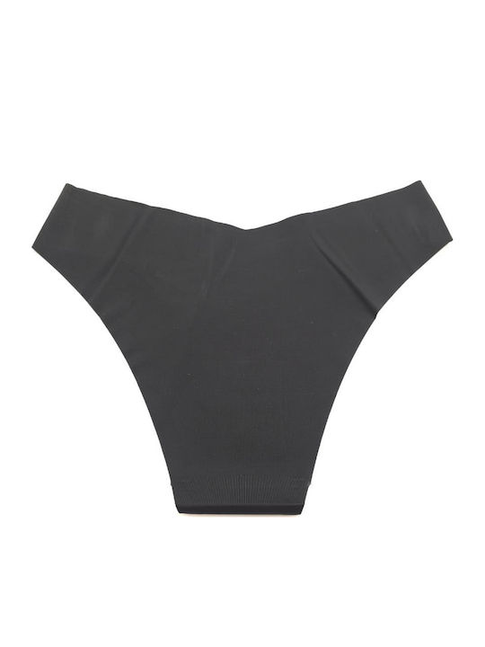 Hoch Taille Damen-Slip Nahtlos Schwarz