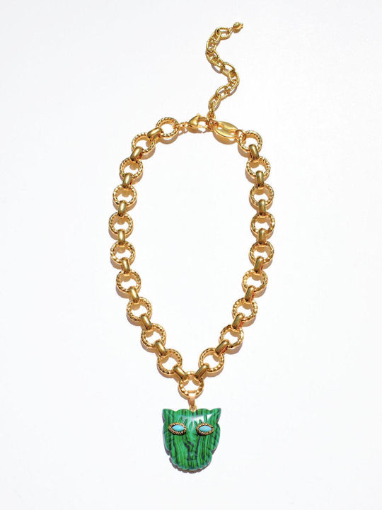 Kaleido Necklace From Gold Plated Steel Green