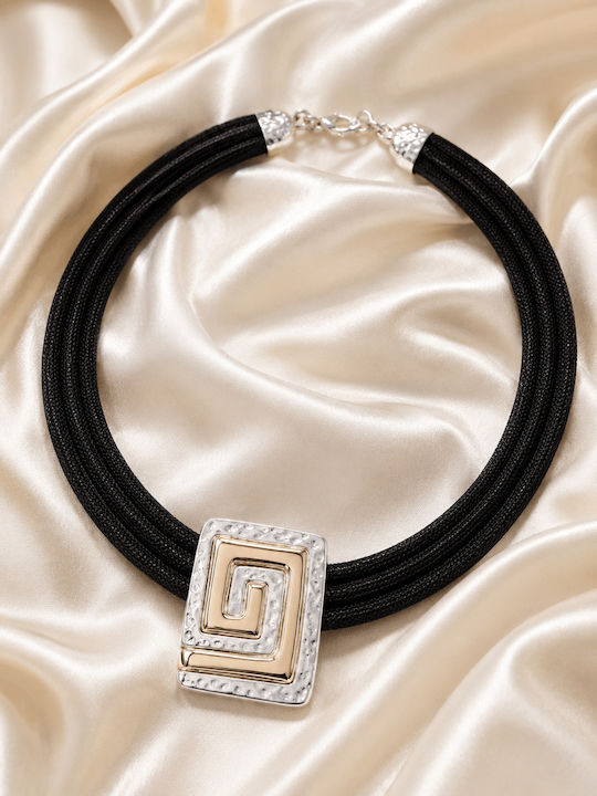 Liva Fashion Geometrische Halskette Schwarz