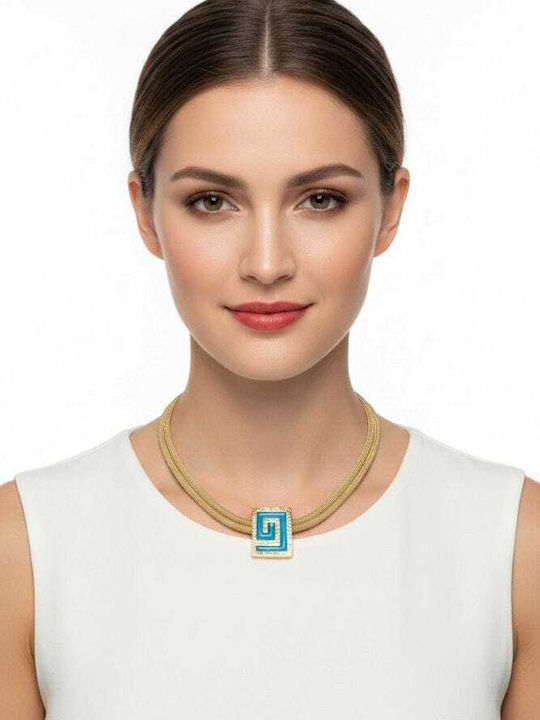 Liva Fashion Geometric Light Blue Necklace