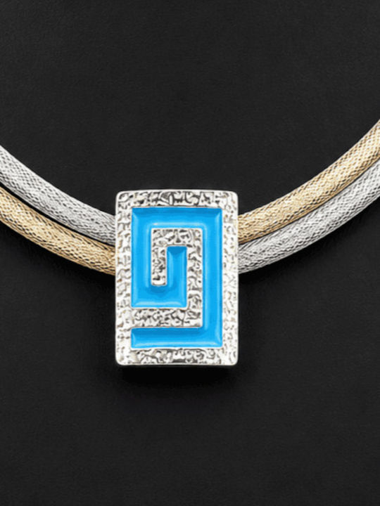 Liva Fashion Geometrisches Halskette Hellblau