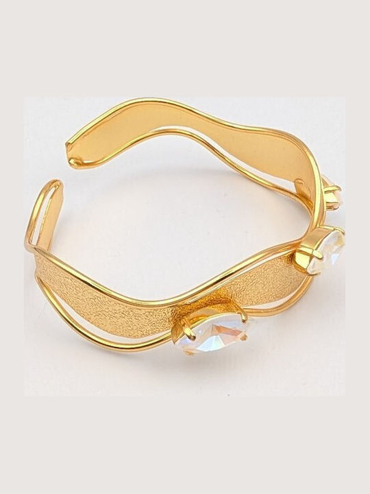 Grekas Women's Gold Plated Handcuff Bracelet