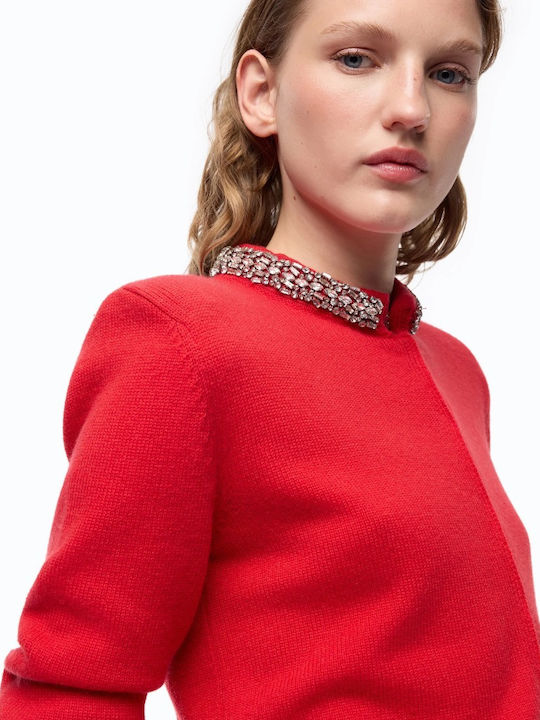 Damen Gestrickte Strickjacke Rote