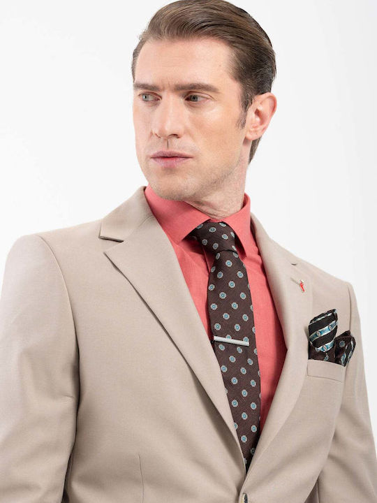 Men's Suit with Slim Fit Beige
