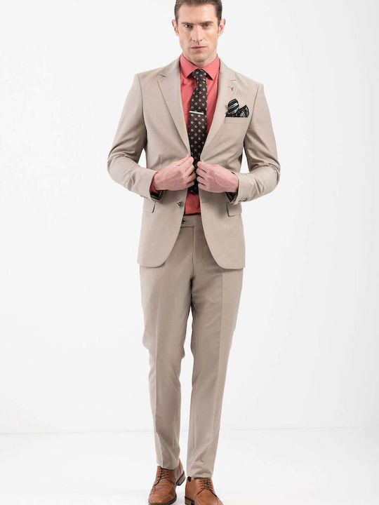 Men's Suit with Slim Fit Beige