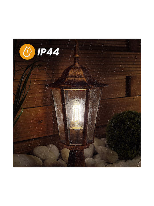 Outdoor Garden Floor Lamp E27 Lantern Post 39cm Patina Bellis Lumiled
