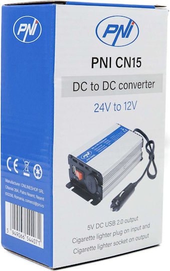 Pni Cn15 Voltage Converter 24V 12V 180W 15A Usb Port