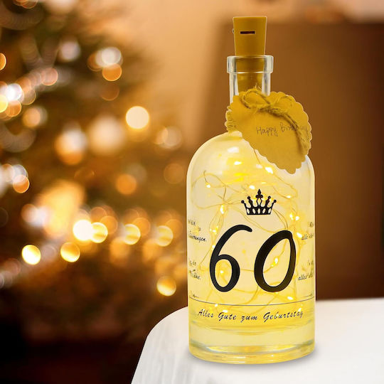 Led Decorative Bottle Lamp White 20 Cm Gift 60th Birthday