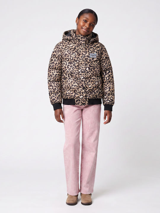 Kids Quilted Hooded Short Multicolour Jacket