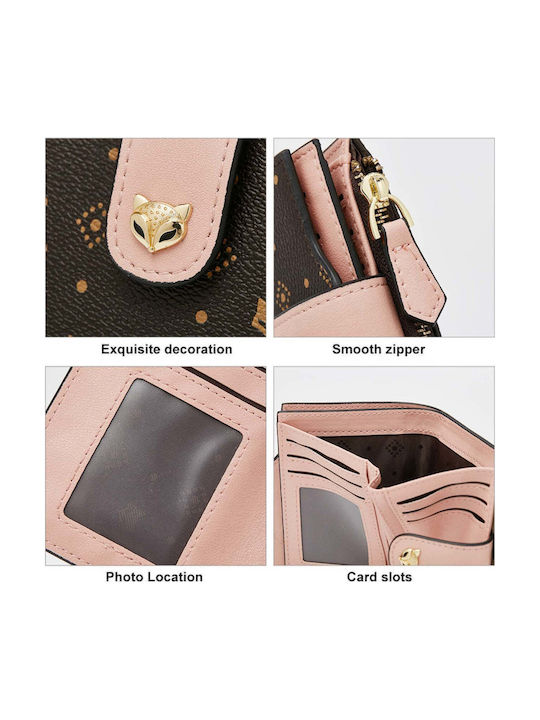 Kleines Leder Damenbrieftasche Braun