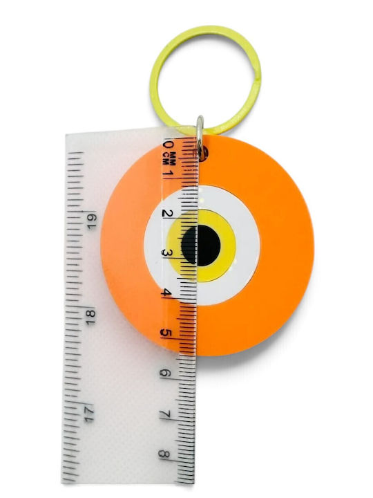 Plexilab Schlüsselanhänger Rund Auge Orange Matt Pastell Plexiglas Unisex