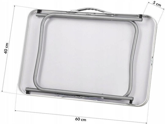 Nils Masă de aluminiu pentru camping pliabilă 60x40x50cm albastră