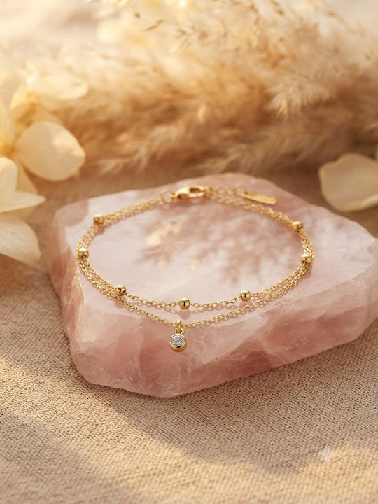 Vergoldete Fußkette aus Edelstahl Orange