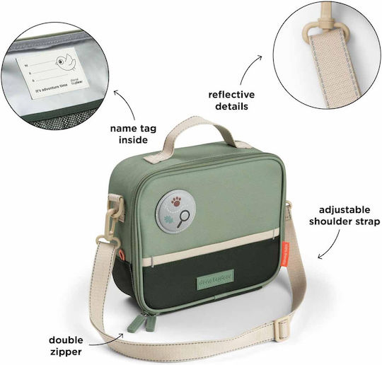 Done by Deer School Insulated Handheld Lunch Bag 4 Litre Green