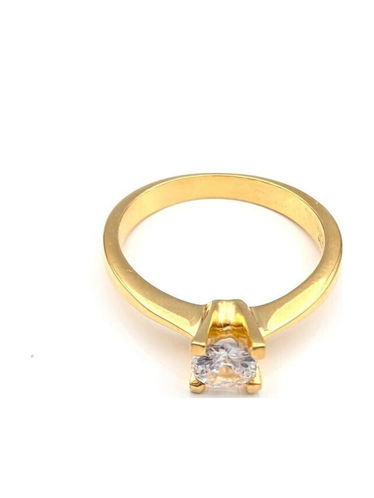 Grekas Single Stone Ring Silver With Zircon