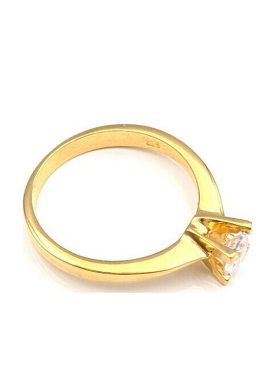 Grekas Single Stone Ring Silver With Zircon