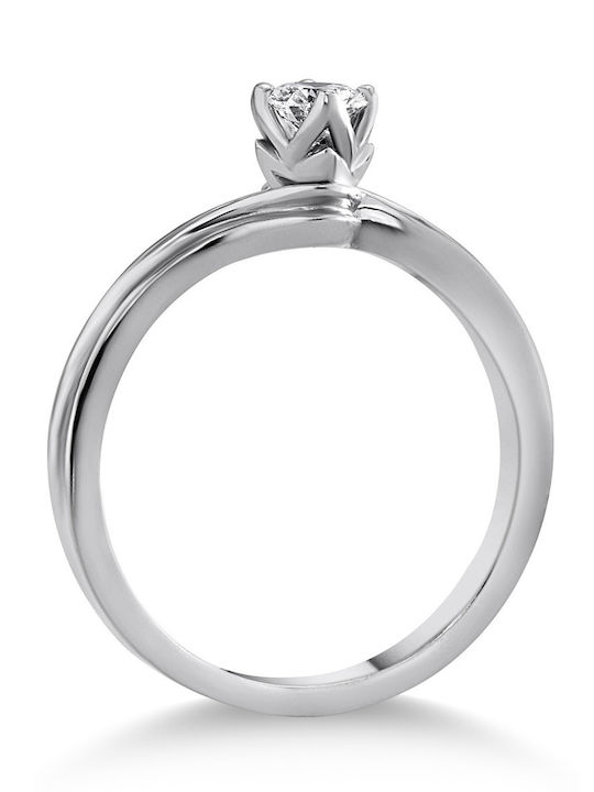 Diamond Jools Einzelner Stein aus Weißgold 18K mit Diamant