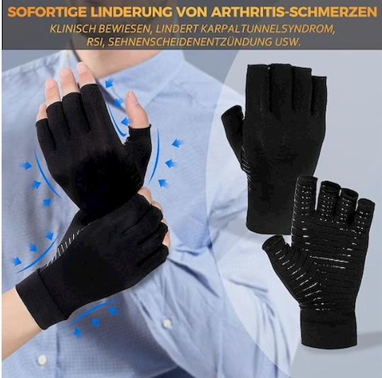 Donfri Osteoarthritis Handschuh Massage für die Hände Schwarz