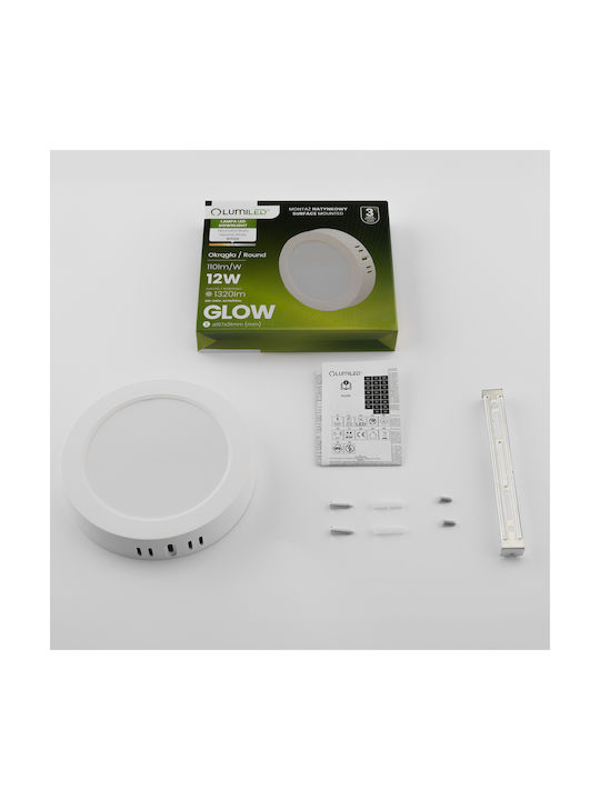Deckenleuchte Montieren Led 12w Rund 4000k Glow Weiß Lumiled