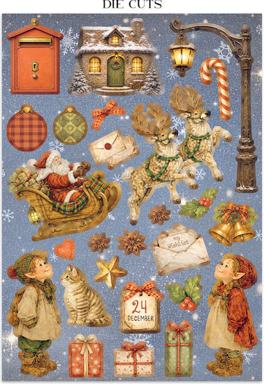 Junk Journal Autocolante Decupaje Fundaluri Silent Night