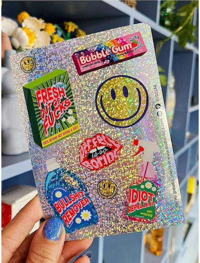 Vinyl Glitter Sticker Sheet 14.8 X 10.5 Cm