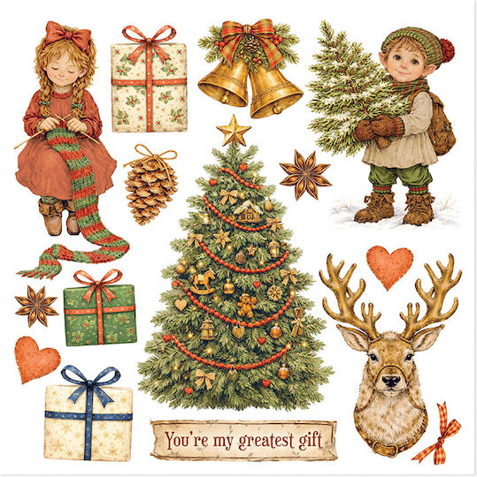 Албум Халкомании Комплект Rub-on 15.5×15.5см Stamperia Silent Night