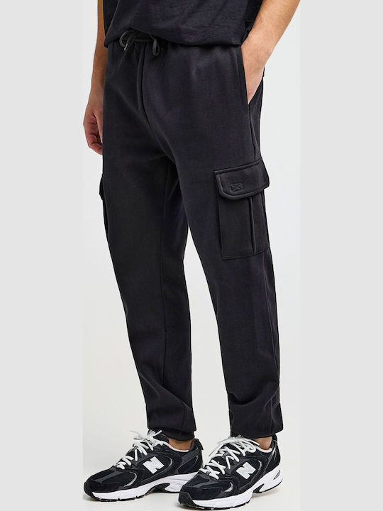 Cargo Sweatpants with Elastic Black