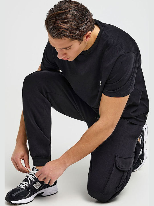 Cargo Sweatpants with Elastic Black
