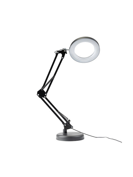 Luca 2 Μαύρη Επιτραπέζια Φωτιστική Λάμπα Led 8w Cct Επιτραπέζια Λάμπα Σχεδιασμού 3x Μεγεθυντικός Φακός