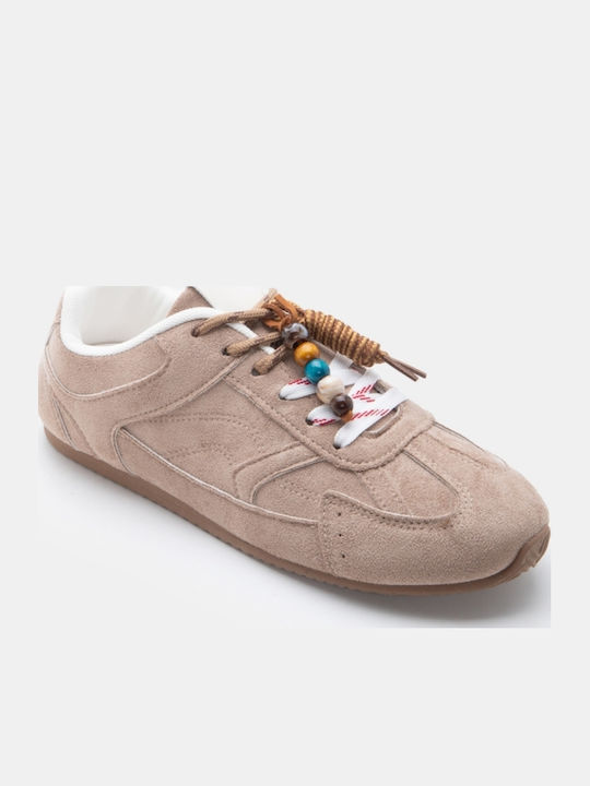 Women's Beige-Dark Sneakers