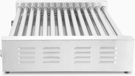 Xl Double-zone Roller Grill Warmer Hot Dog Sausages 14 Rollers 65 Cm 2000 W