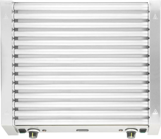Xl Double-zone Roller Grill Warmer Hot Dog Sausages 14 Rollers 65 Cm 2000 W