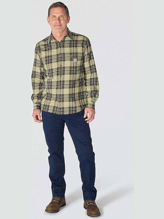 Carhartt Фланелена Риза Relaxed Fit Faded Fatigue