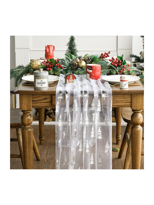 Artoid Mode Weihnachtliches Tischgeschirr & Weihnachtlicher Schmuck Set Tischtuch Läufer Bäume 300x70cm 6 Stück
