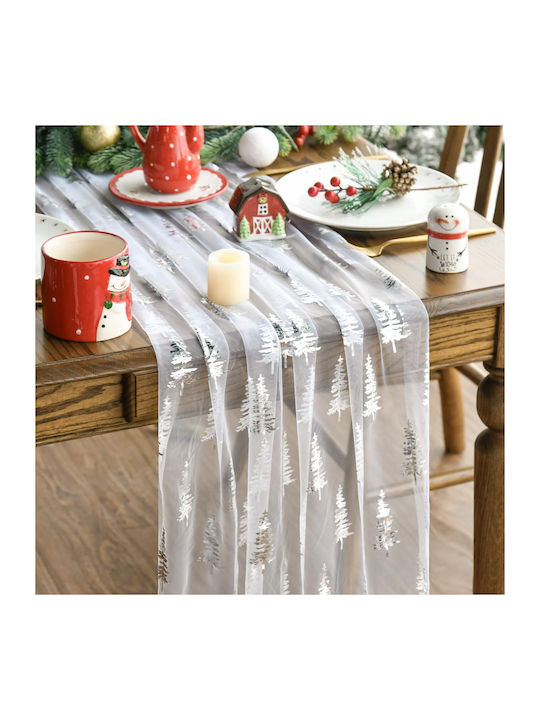 Artoid Mode Weihnachtliches Tischgeschirr & Weihnachtlicher Schmuck Set Tischtuch Läufer Bäume 300x70cm 6 Stück