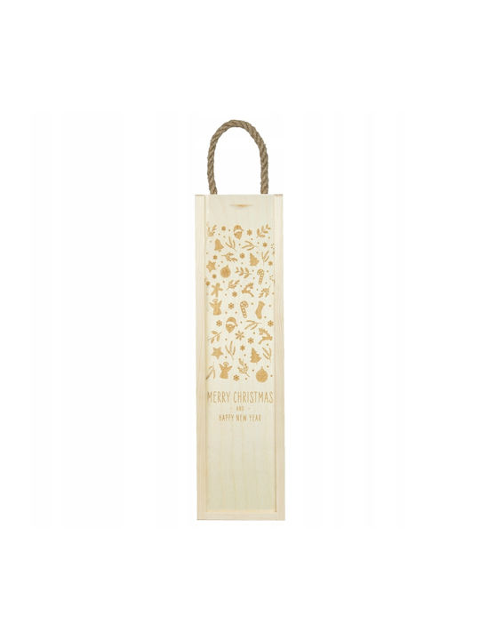 Bimberek Christmas Wooden Transparent Bottle 30cm 500ml