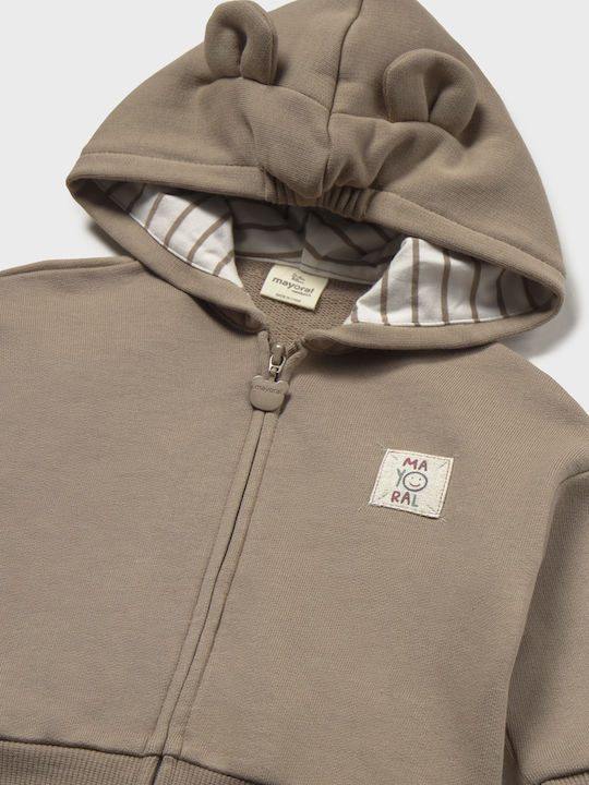 Kinder-Sweatshirt Strickjacke mit Braun Kapuze