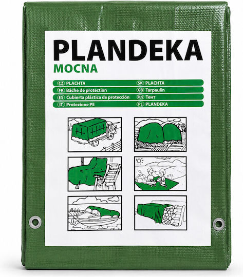 Pânză Impermeabilă De Acoperire 110gr/m² 7x3m Verde
