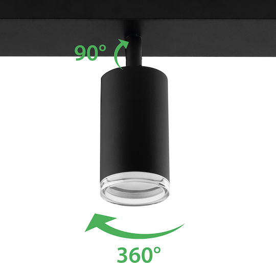 Lumiled Decken- und Wandleuchten mit 4 Spots in Schwarz Farbe