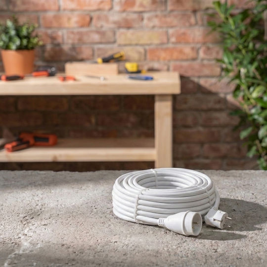 Elvhx Extension Cable Cord 3 x 1.5mm²/15m White