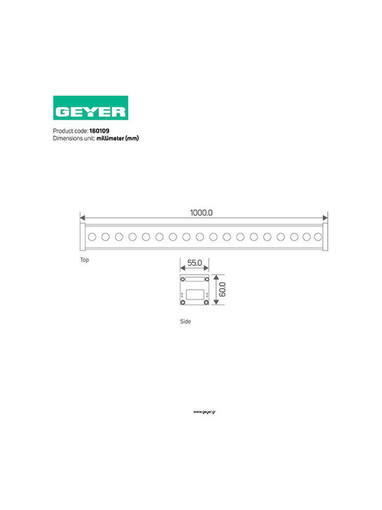 Geyer Φωτιστικό LED Wall Washer 36W 100x100x5.5cm Geyer Φωτιστικό LED Wall Washer 36W 100x100x5.5cm