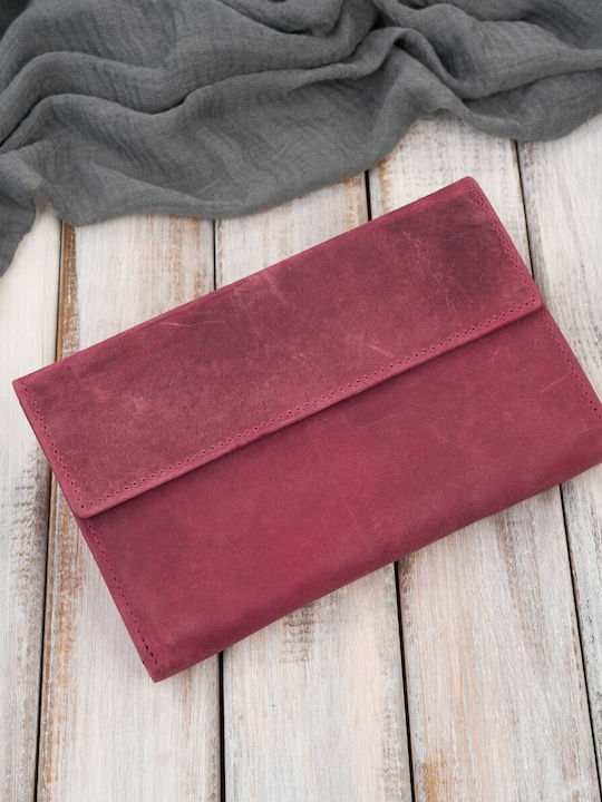 Large Leather Women's Wallet with RFID Pink