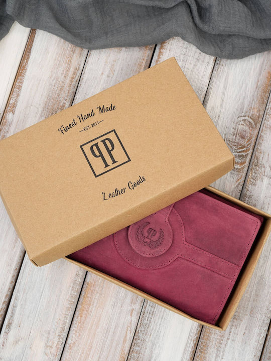 Large Leather Women's Wallet with RFID Pink