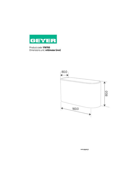 Geyer Lamp Wall Black 16x8x8cm Geyer Lamp Wall Black 16x8x8cm