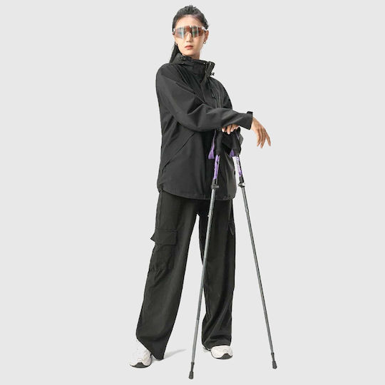 Qunature Bățuri De Trekking Compacte Din Aluminiu 1 Unitate Violet