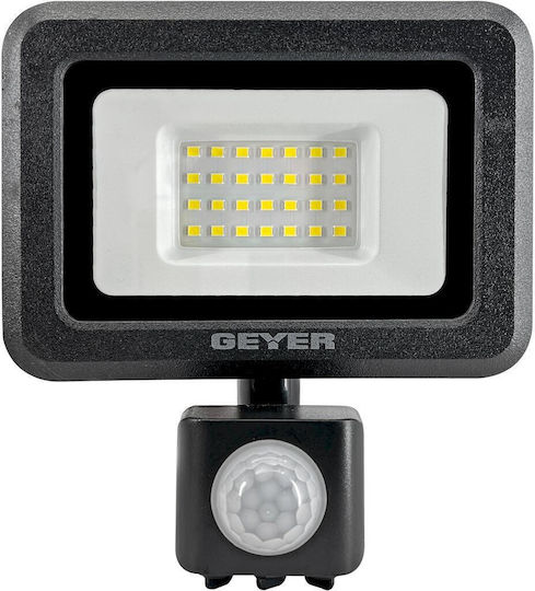 Geyer Waterproof LED Flood Light 20W Cold White 6500K With Motion Sensor IP65